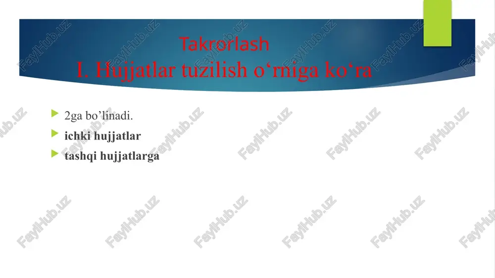 hujjatlar tuzilishi — PPTX