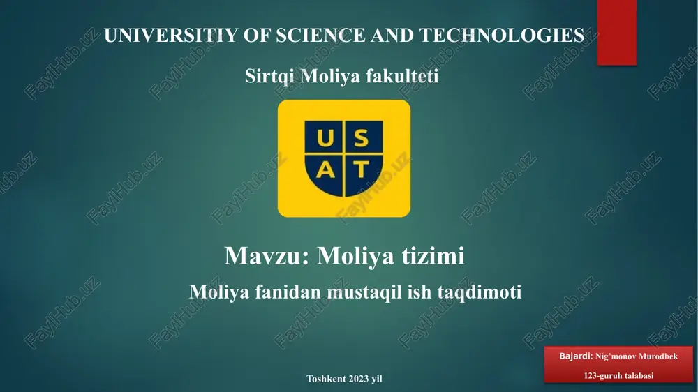 moliyatizimi — PPTX