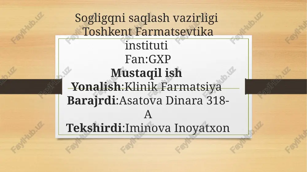 gxp asoslari faniga kirish — PPTX