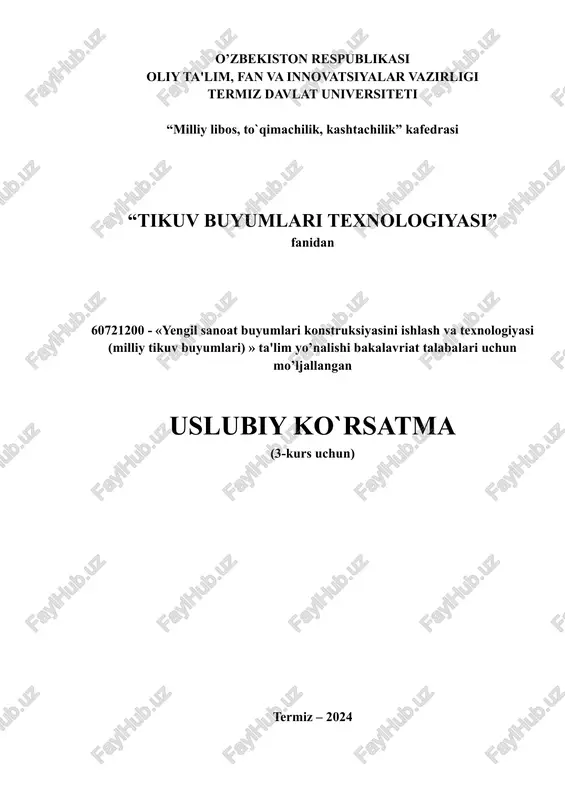ustki kiyim yoqasiga ishlov berish — DOCX