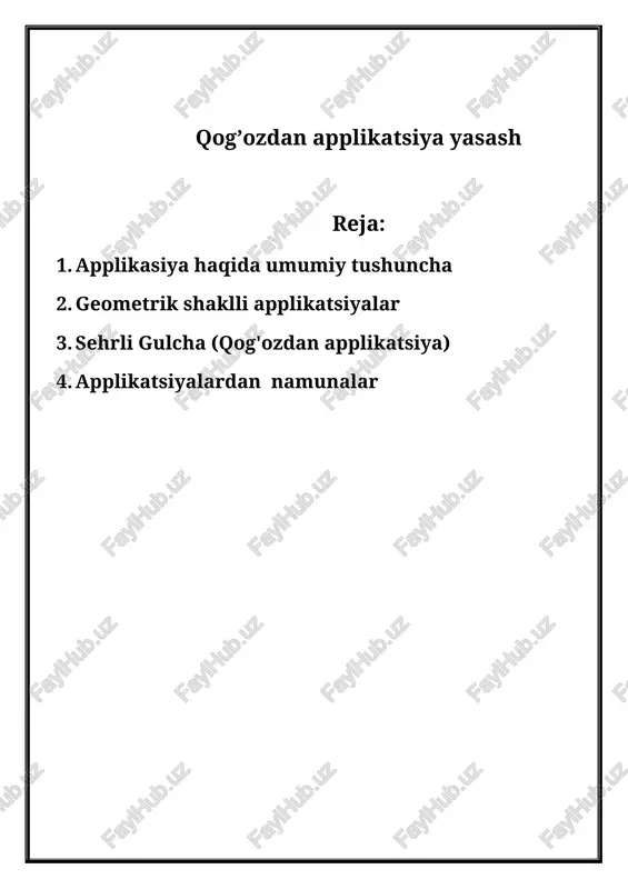 qog’ozdan applikatsiya yasash — DOCX