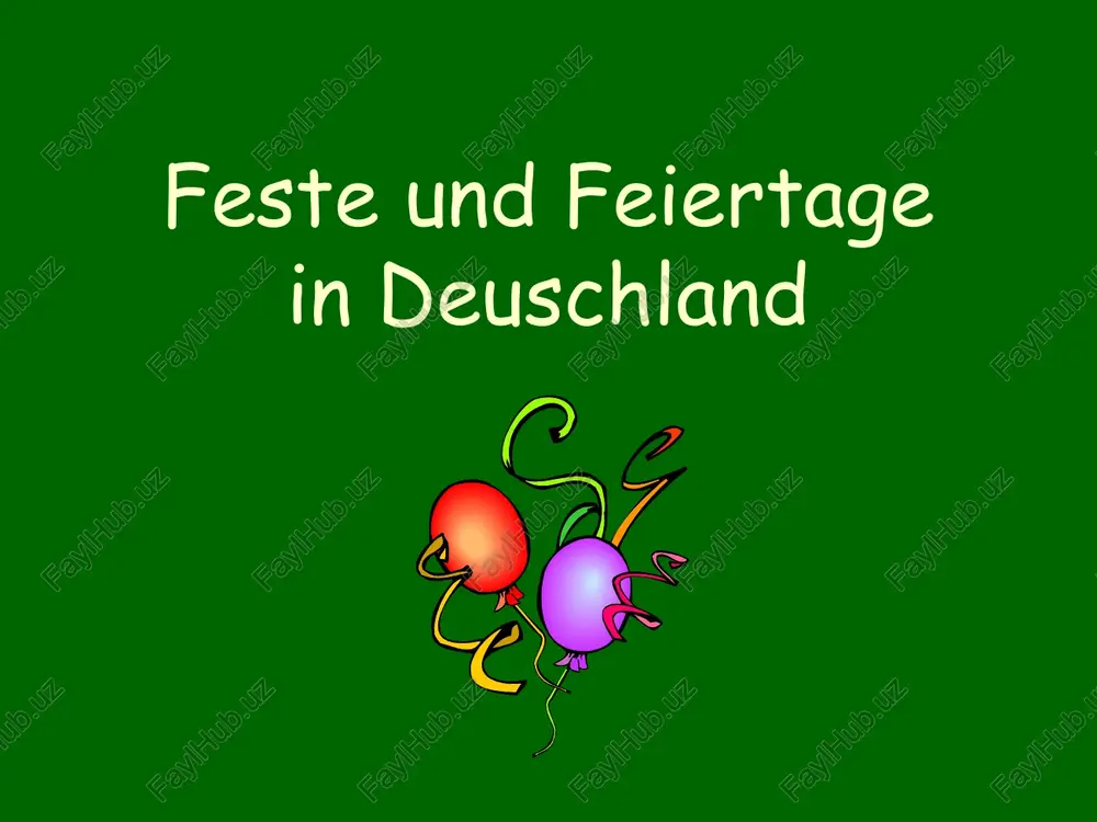 feste und feiertage in deutschland — PPTX