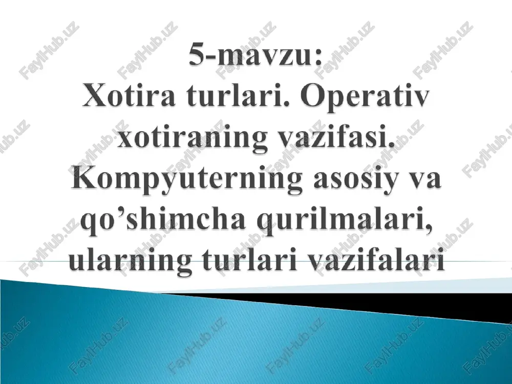 xotira turlari — PPT