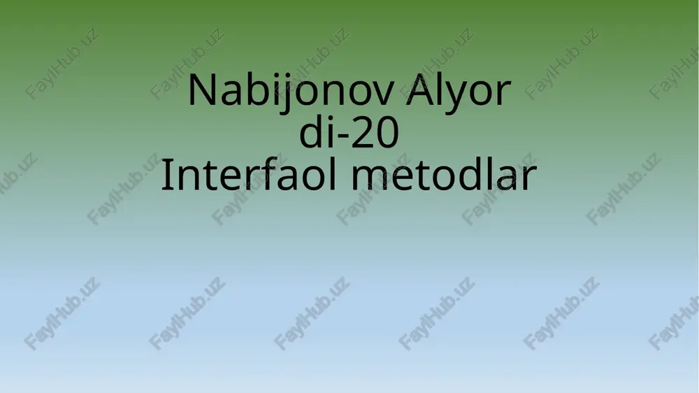 interfaolmetodlar — PPTX