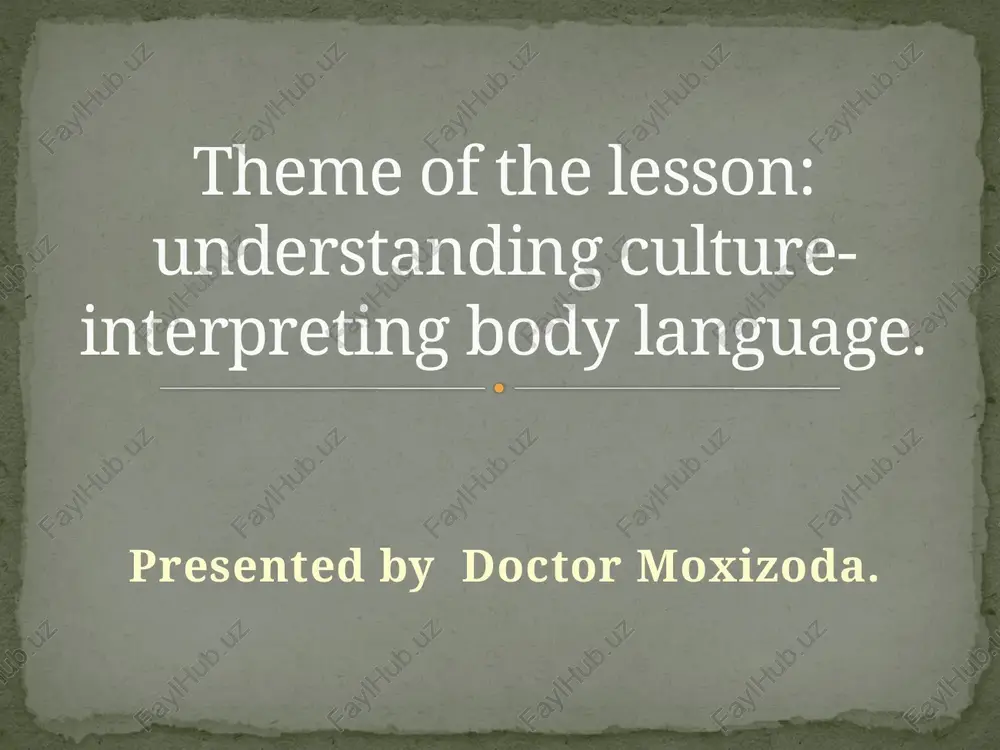 body language interpretation — PPTX