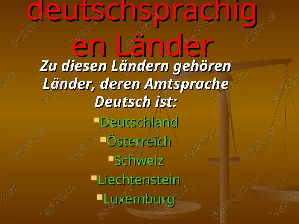 die deutschsprachigen länder — PPT