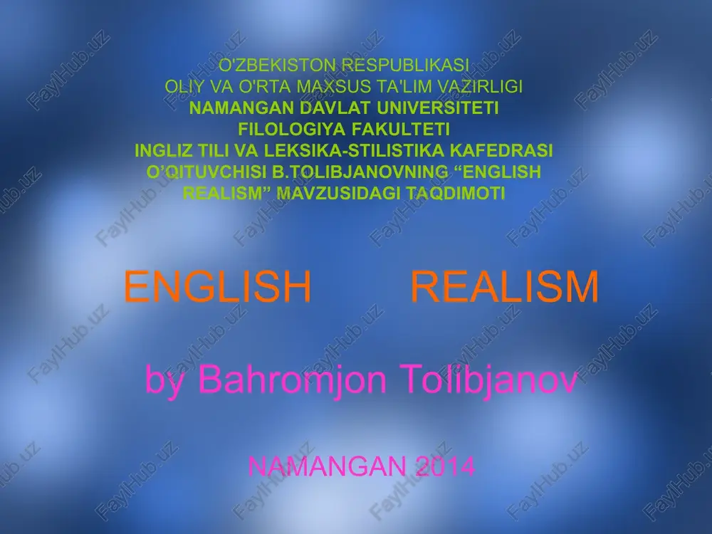 english realism — PPT