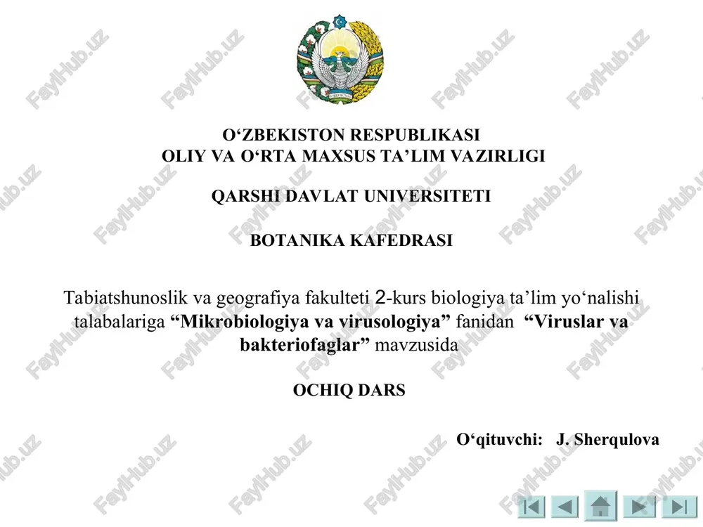 viruslar va bakteriofaglar — PPT