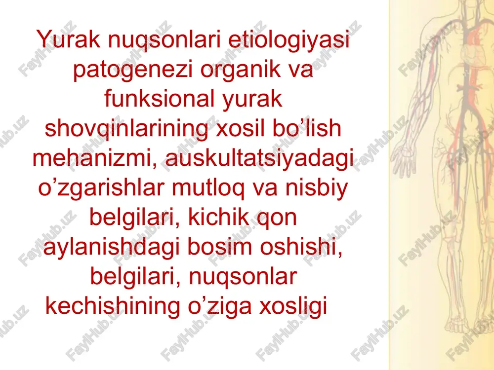yurak nuqsonlari etiologiyasi va patogenezi — PPT