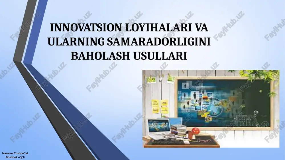 innovatsion loyihalari va ularning samaradorligini baholash usullari — PPT
