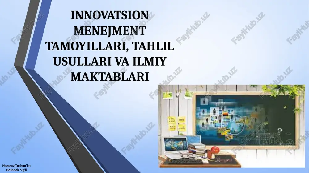 innovatsion menejment tamoyillari — PPT