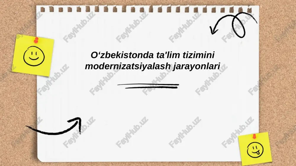 oʻzbekistonda ta'lim tizimini modernizatsiyalash jarayonlari — PPTX