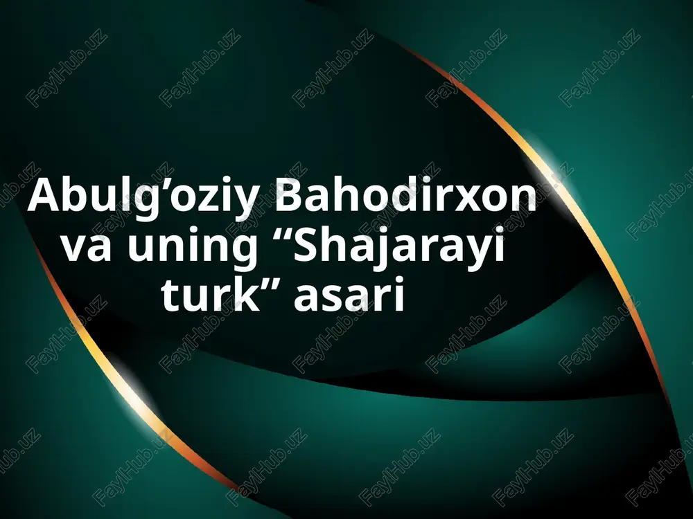 shajarayi turk — PPTX