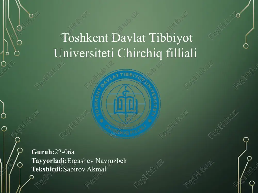 kavshar kasalligi — PPTX