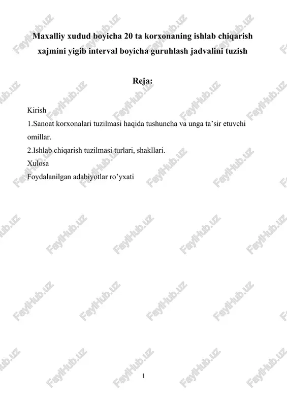 sanoat korxonalari tuzilmasi — DOCX