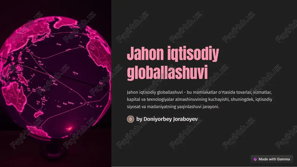jahon iqtisodiy globallashuvi — PDF