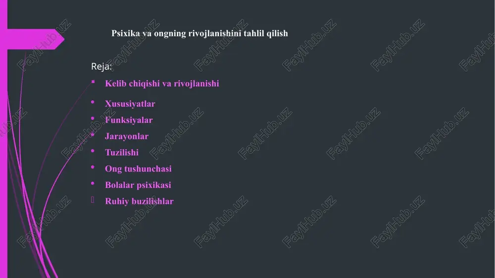 psixikavaongningrivojlanishinitahlilqilish — PPTX