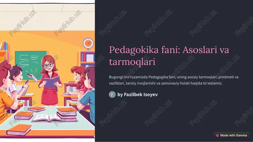 pedagokika fani: asoslari va tarmoqlari — PDF