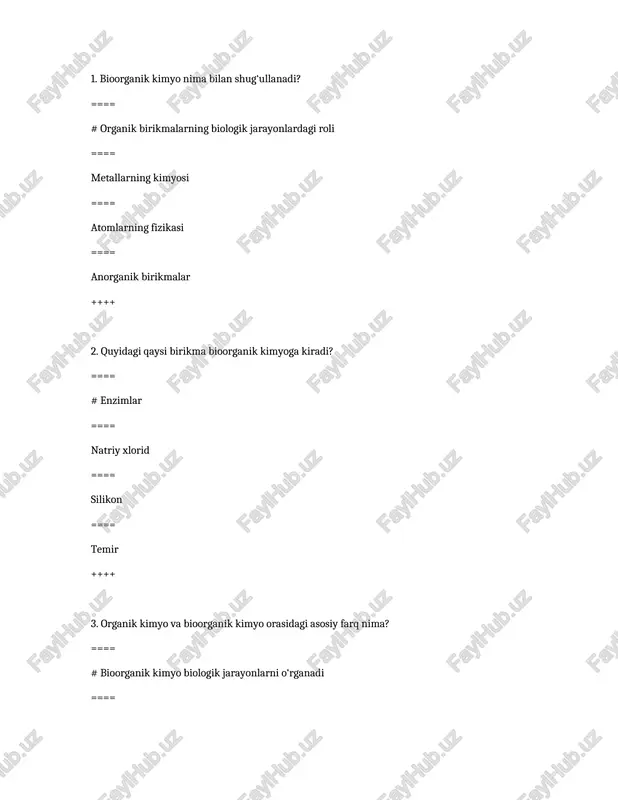 bioorganik kimyo — DOCX