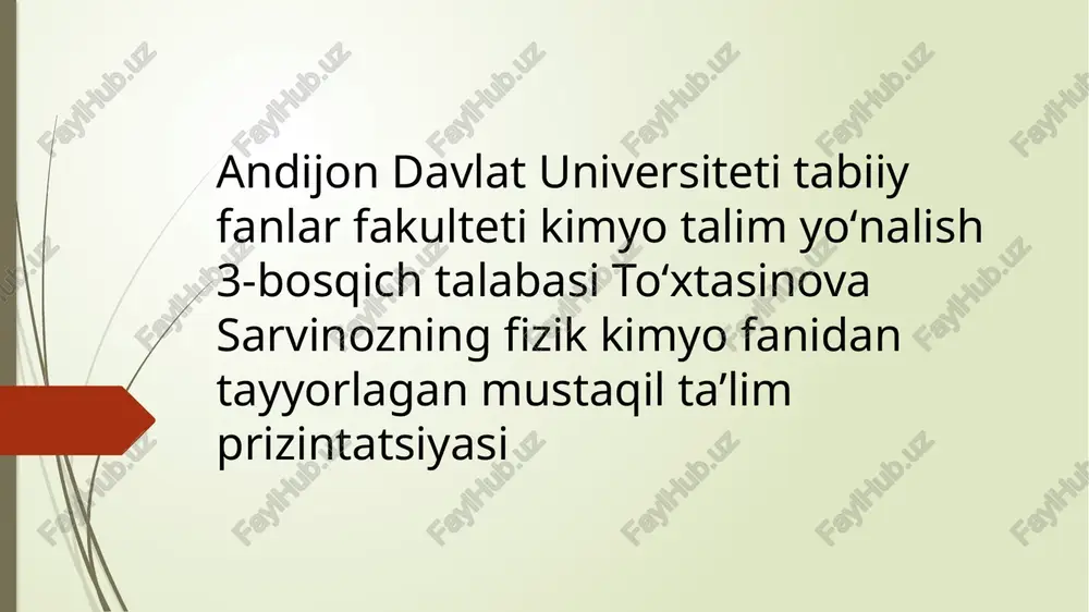 elektrokimyoviy jarayonlar — PPTX