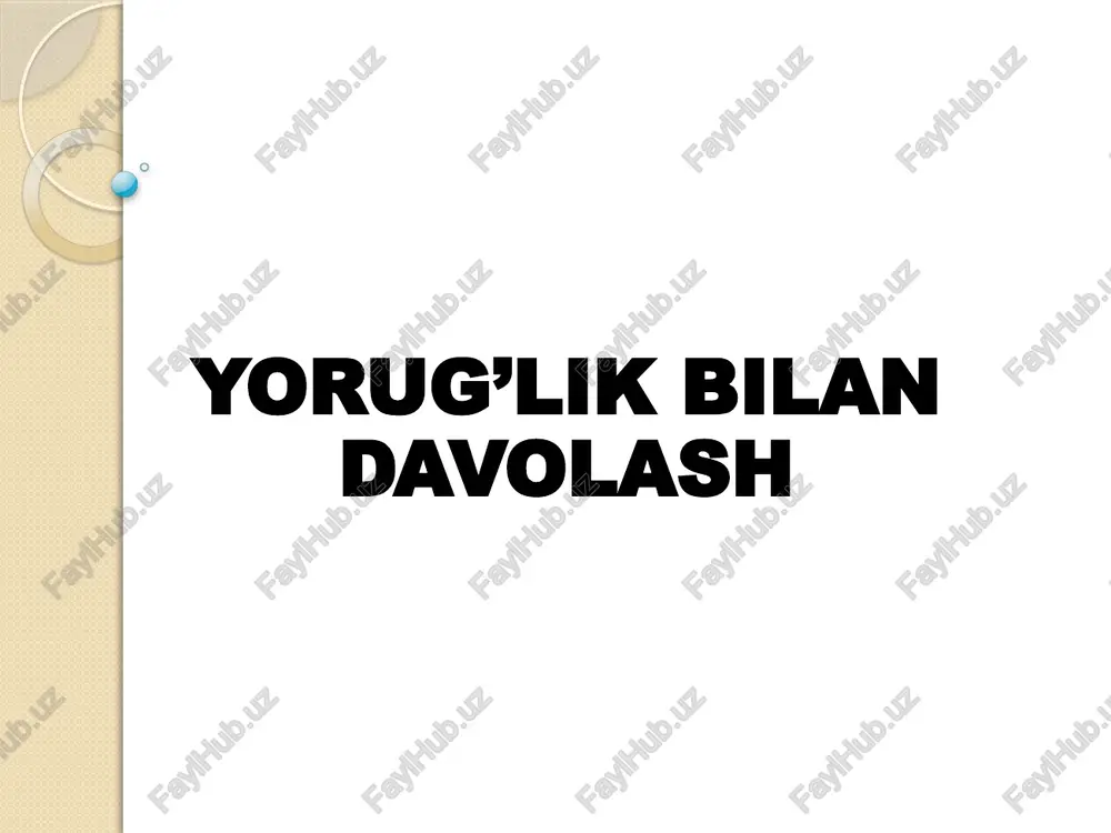 yorug’lik bilan davolash — PPTX