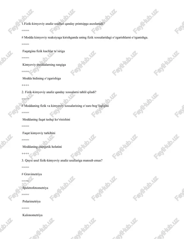 fizik-kimyoviy analiz — DOCX