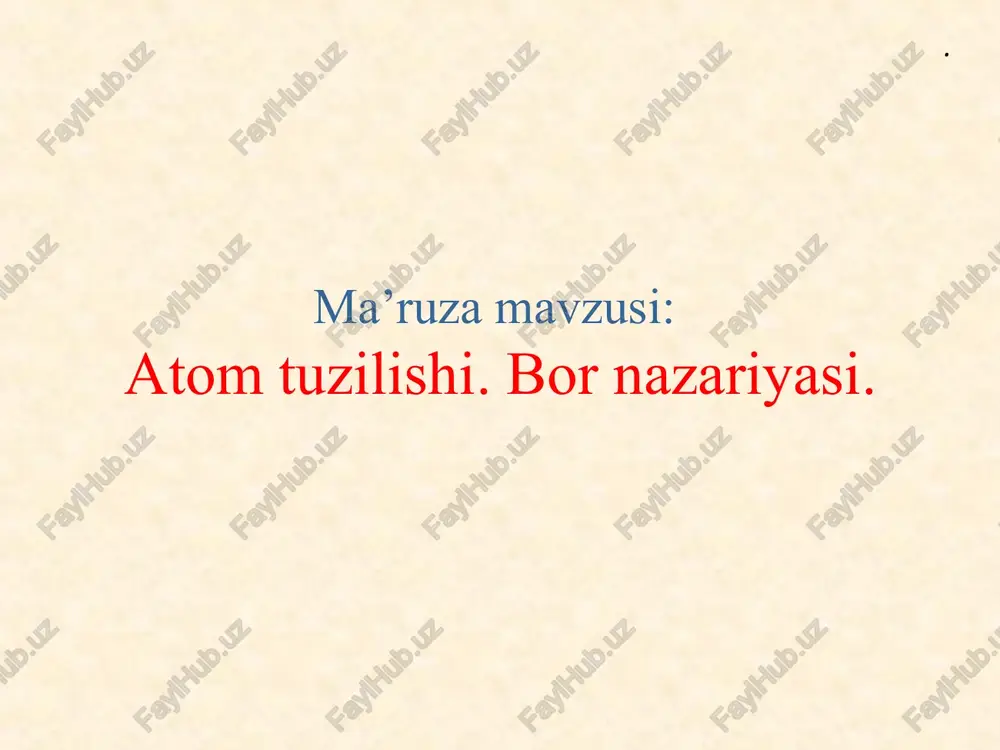 atom tuzilishi — PPT