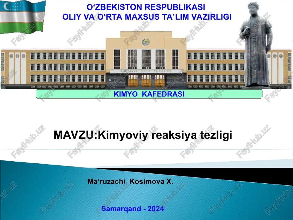 kimyoviy reaksiya tezligi — PPT