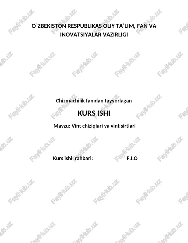 vint chiziqlari va vint sirtlari — DOCX