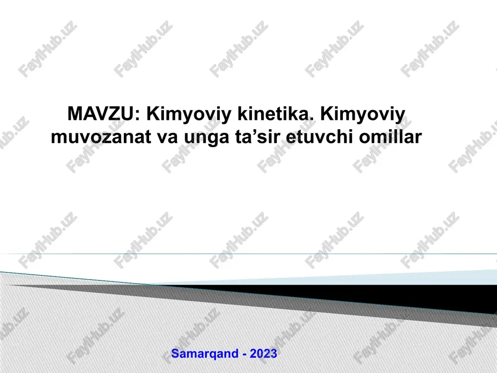 kimyoviy kinetika — PPTX