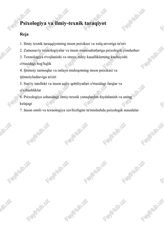 ilmiy-texnik taraqqiyot — DOCX