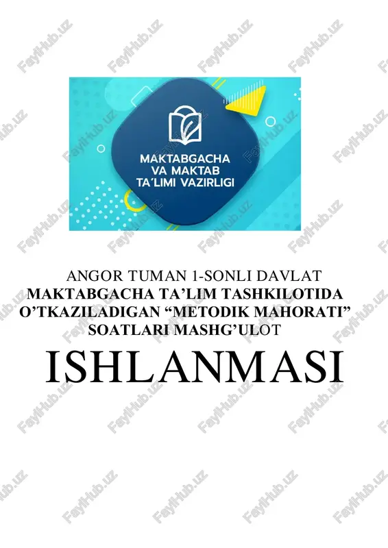 metodik mahorati ishlanma — PDF