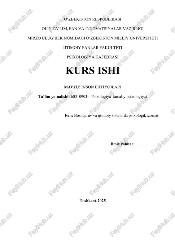 inson ehtiyojlari — DOCX
