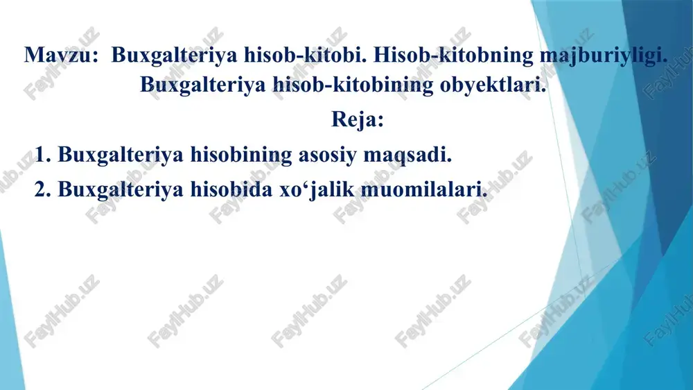 buxgalteriya hisob-kitobi — PPTX