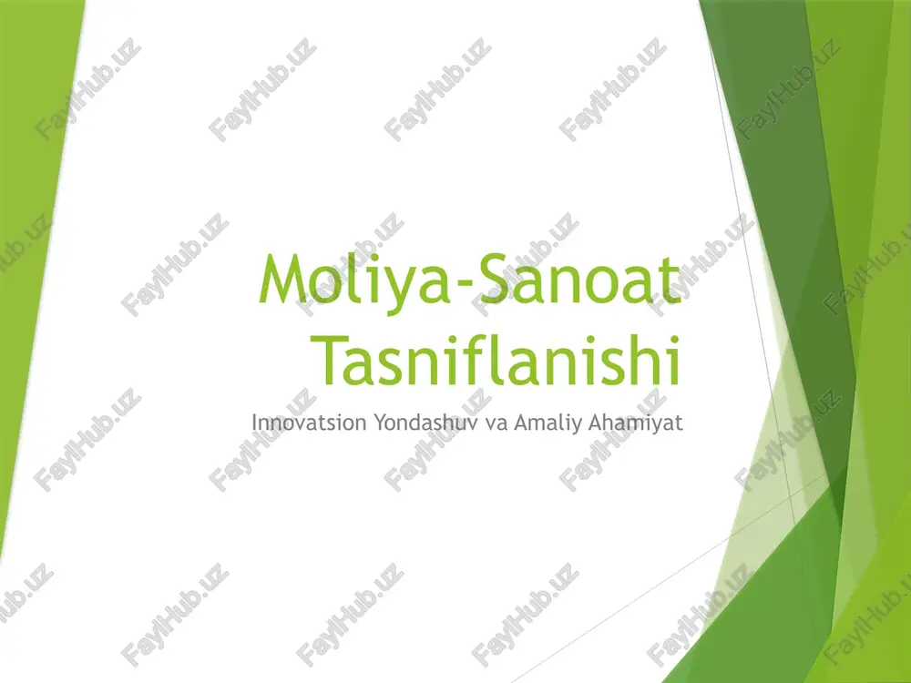 moliya-sanoat tasniflanishi — PPTX