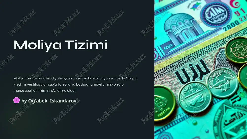 moliya tizimi — PPTX