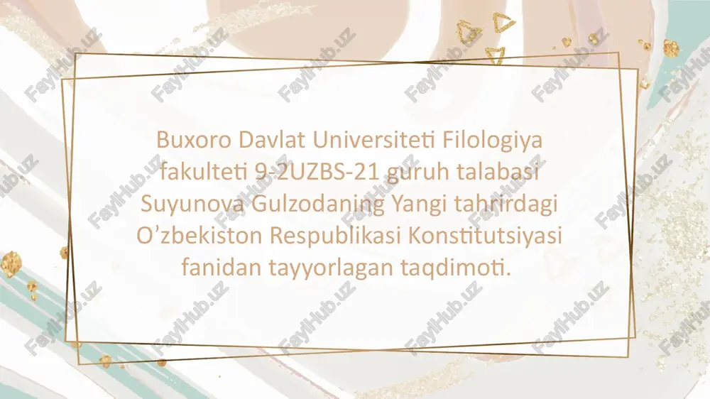 oʼzbekiston respublikasi konstitutsiyasi — PPTX