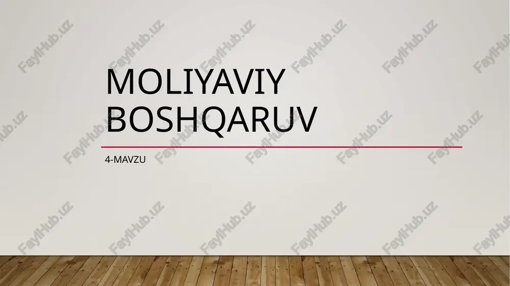 moliyaviy boshqaruv — PPTX