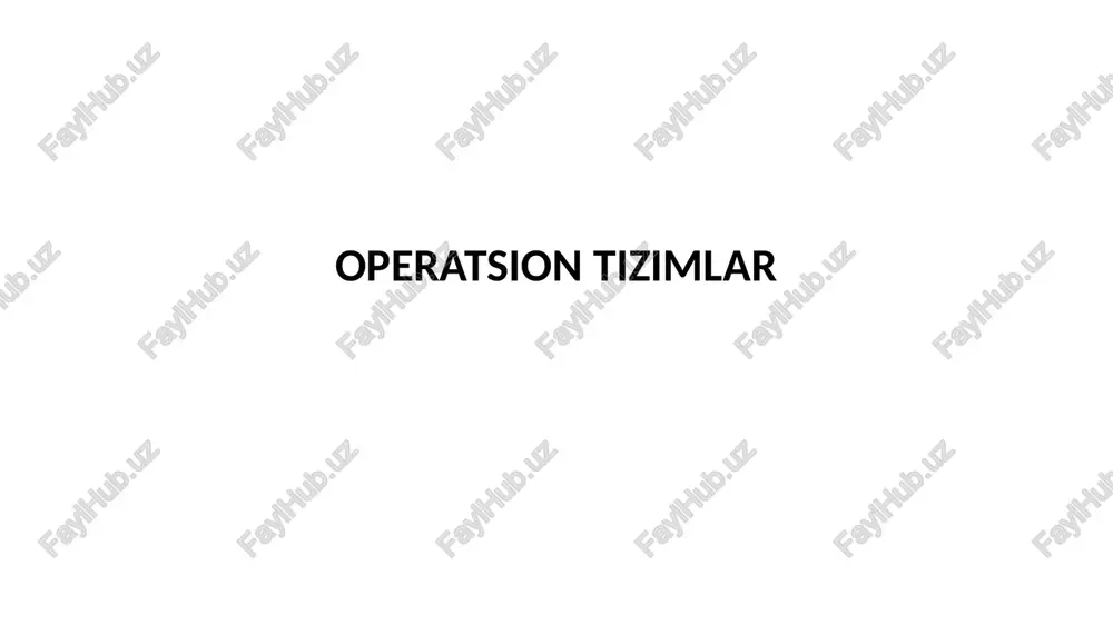 operatsion tizimlar — PPTX