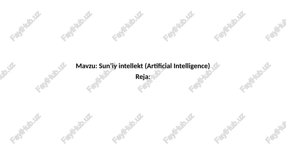 sun’iyintellekt(artificial intelligence) — PPTX