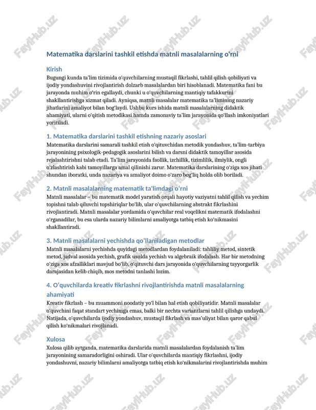 matnli masalalar — DOCX