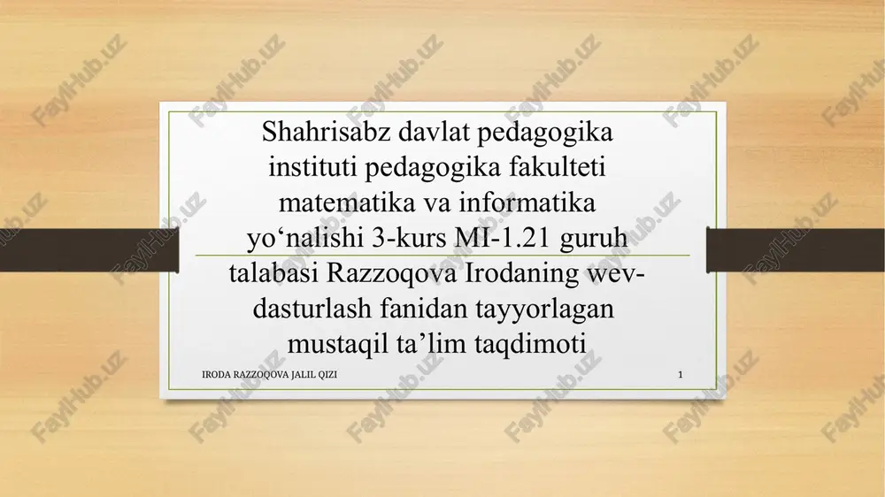websahifalargadizaynberishtexnologiyalari — PPTX