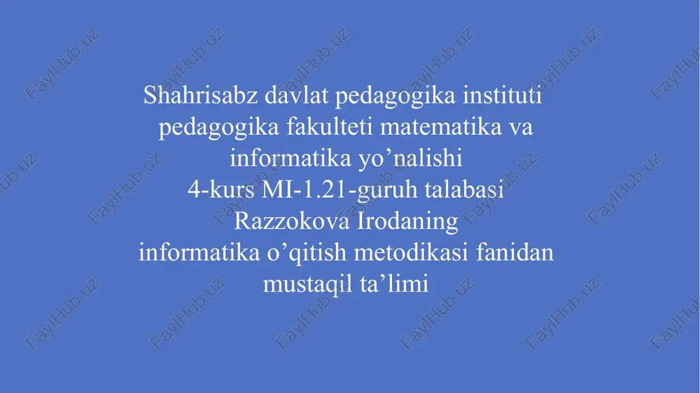 o‘qituvchi portfoliosini yaratish usullari va vositalari — PPTX