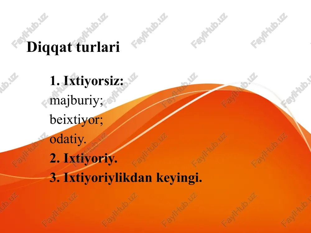 diqqat turlari — PPTX