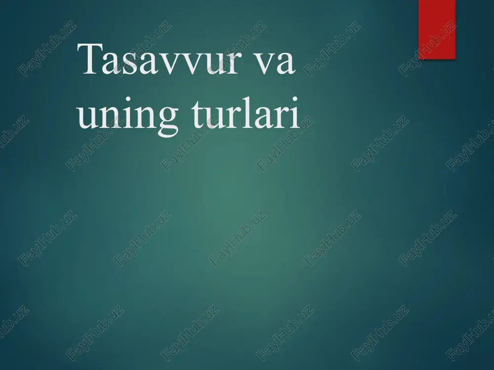 tasavvur va uning turlari — PPTX