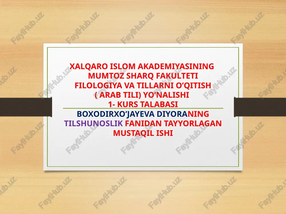 lingvistik tahlil metodlari — PPTX