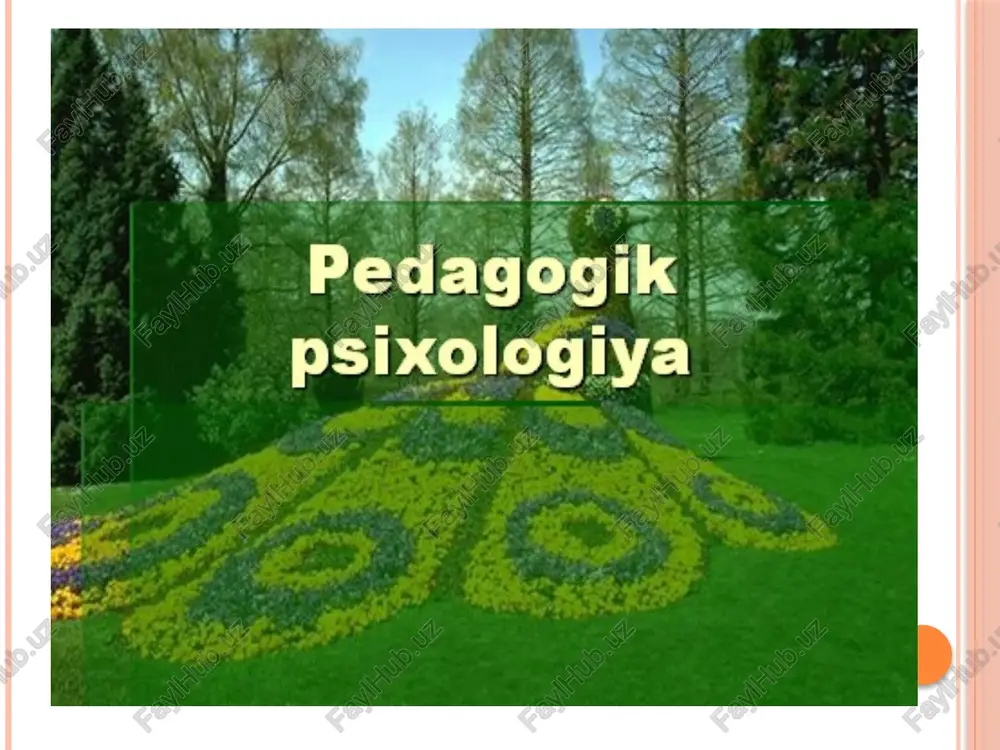 pedagogik psixologiya — PPTX