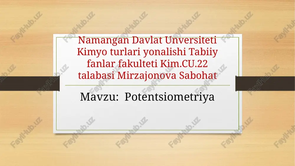 potentsiometriya — PPTX