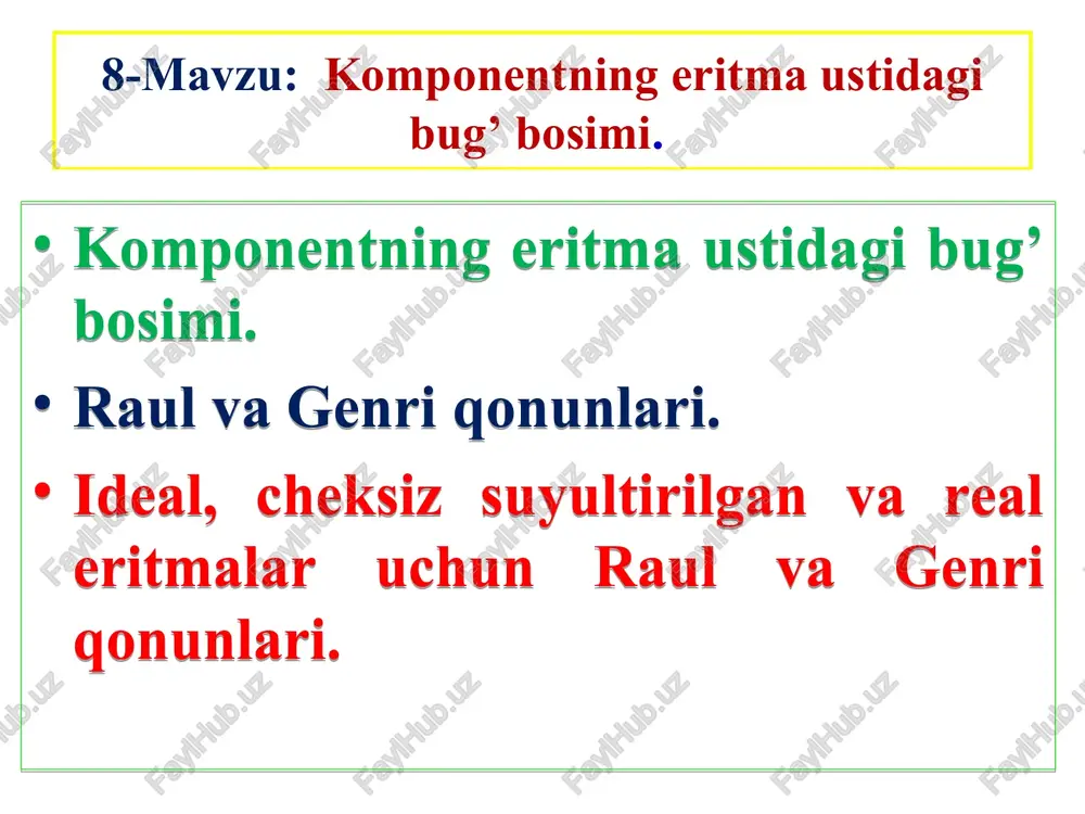 raul va genriqonunlari — PPT