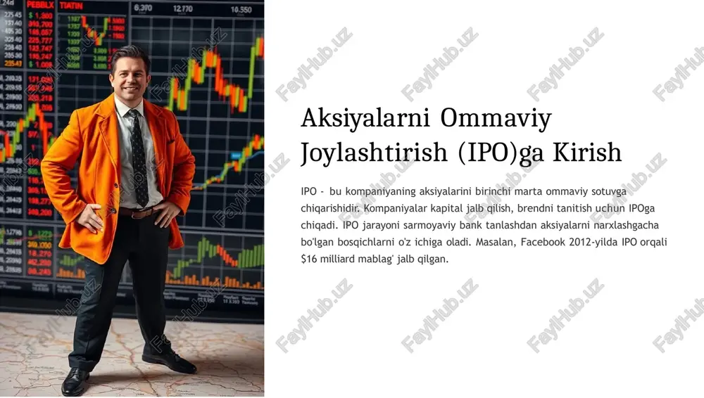 aksiyalarni ommaviy joylashtirish(ipo)ga kirish — PPTX